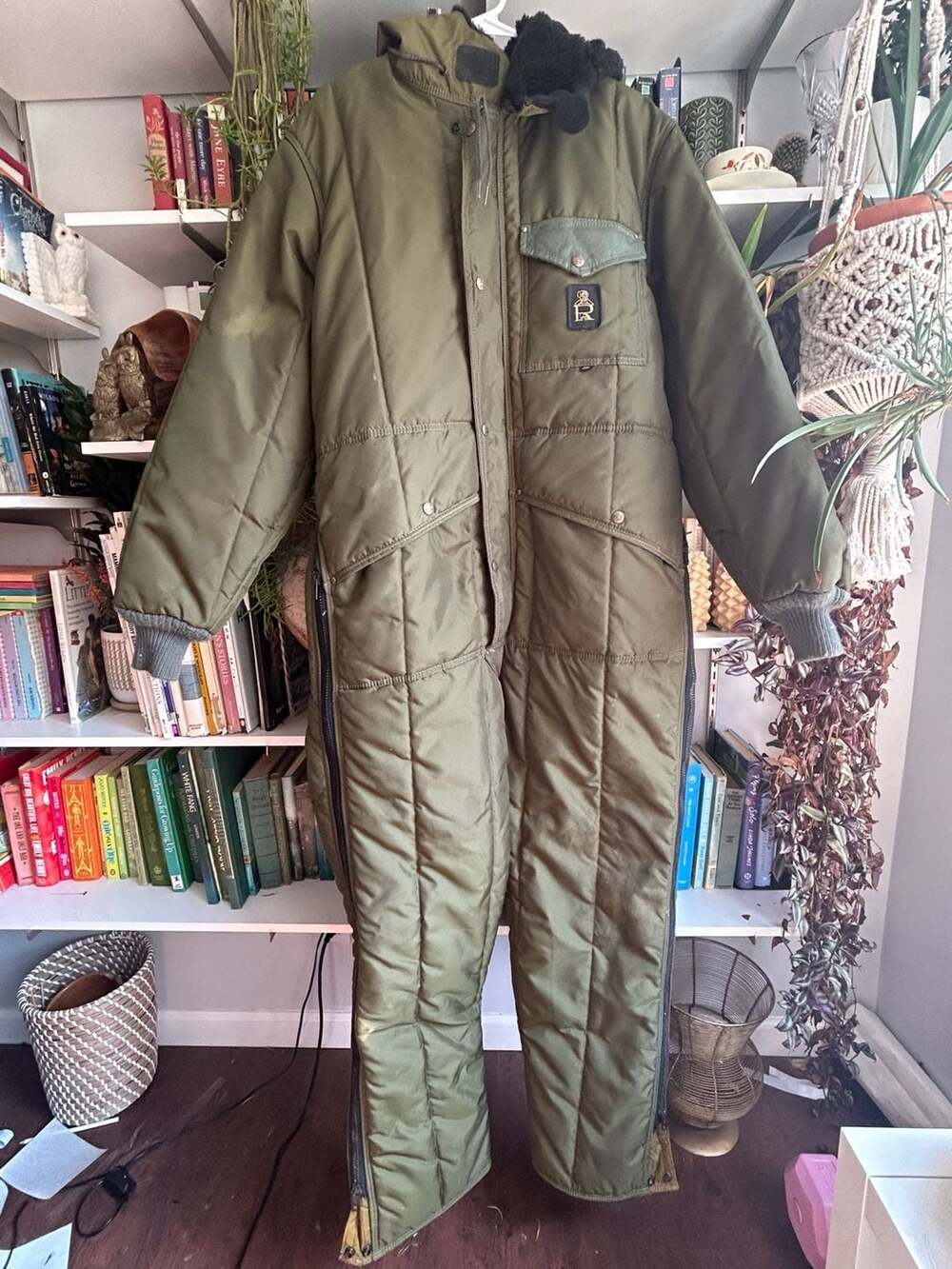 RefrigiWear Iron-Tuff Insulated Coveralls with Hood Olive Green